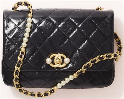 chanel pearl chain flap bag|chanel full flap bag.